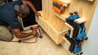 Wall mounted storage rack for clamps  DIY Woodworking [upl. by Eillek45]