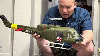 Unboxing FLY WING UH1Huey Scale RC GPS V4 Helicopter from HELIDIRECT [upl. by Eneleoj]