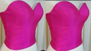 Easier method to draft a bustier pattern for beginnersBustier Top Pattern [upl. by Strander]