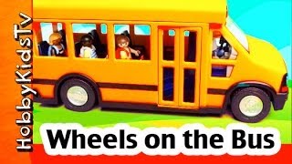 Wheels on the Bus Toy and SONG with HobbyKidsTV [upl. by Gereld]