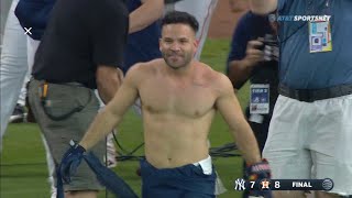 Jose Altuve WALKOFF Homer  RIPS OFF Shirt Astros vs Yankees [upl. by Havelock]