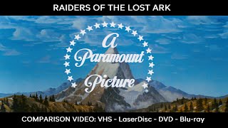 Raiders of the Lost Ark video comparison  VHS  LaserDisc  DVD  Blu [upl. by Mehcanem]