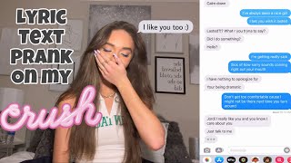 LYRIC TEXT PRANK ON MY CRUSH HE ASKED ME OUT TATE MCRAE  WHAT WOULD YOU DO [upl. by Arde]