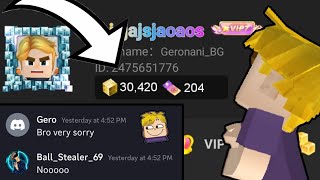 🤑 I SCAMMED 30K GCUBES FROM THIS GUY 😱 500 Worth 🤑 Blockman GO [upl. by Dodie]