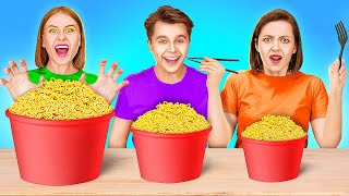 GIANT VS TINY FOOD 24 HOURS  Cooking Challenge Of Speed And Wit Kitchen Hacks By 123 GO SCHOOL [upl. by Anilatsyrc842]