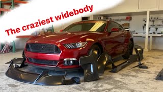 Installing the worlds craziest widebody on our cheapest mustang part 1 [upl. by Nnazil915]