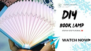 DIY BOOK LAMP  HOW TO MAKE A BOOK LAMP AT HOME  BOOK LAMP TUTORIAL EASY ❤️ [upl. by Allimac]