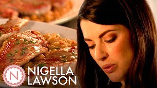 Nigella Lawsons Red Mullet with Chickpeas Chilli Garlic and Thyme  Nigella Bites [upl. by Telimay]