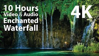 4K UHD 10 hours  Enchanted Waterfall  mindfulness ambience relaxing meditation nature [upl. by Ysdnyl]