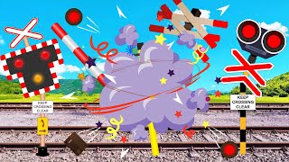 【踏切アニメ】踏切アニメーション戦闘 Railroad Crossing Animation Battle Fumikiri Train Channel [upl. by Ennaesor]