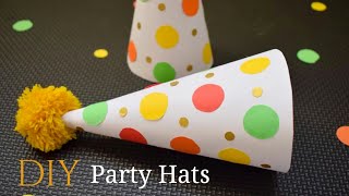 DIY New Year Party Hats  Party Hats with Paper  DIY Confetti Party Hats  New Year Party Ideas [upl. by Anaiad785]