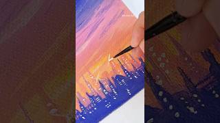 Cityscape Acrylic painting canvas acrylicpainting asmr satisfying relaxing 아크릴화 [upl. by Kcirtemed]