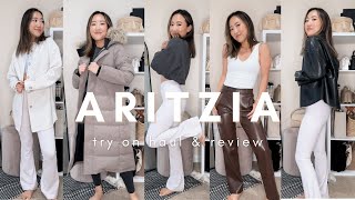 ARITZIA WINTER TRY ON HAUL  powder parka command pant flare legging amp more [upl. by Sibelle]