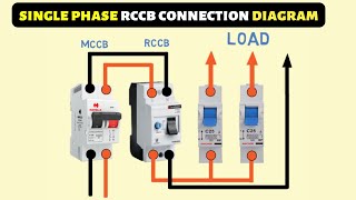 single phase rccb connection diagram  single phase breaker wiring [upl. by Emyam]