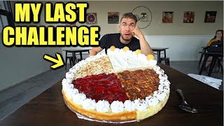 I AM RETIRING AFTER THIS CHALLENGE DESTROYED ME Worlds Biggest Cheesecake Challenge [upl. by Nosdrahcir]