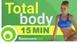 Allenamento Completo Total Body  Workout in Piedi per Tonificare e Dimagrire  15 Minuti [upl. by Ennavoj]