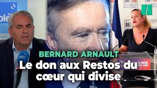 Don de Bernard Arnault aux Restos du cœur  la gauche relativise le geste [upl. by Itteb442]