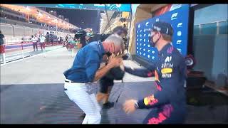 Max verstappen gives David Coulthard a birthday cake to remember march 2021 Bahrain GP [upl. by Carrington]