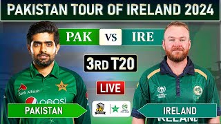 PAKISTAN vs IRELAND 3rd T20 MATCH LIVE COMMENTARY  PAK vs IRE LIVE MATCH [upl. by Nwahsor]