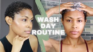 Wash Day Routine on Short Natural Hair  Big Chop  4C TWA [upl. by Acirre]