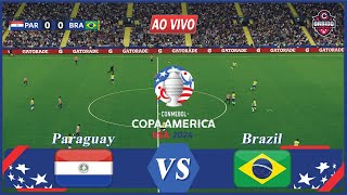 Paraguai x Brasil  Copa América 2024  Partida ao vivo hoje  Simulação de videogame [upl. by Nnaeirb]