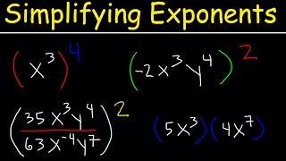 Simplifying Exponents With Fractions Variables Negative Exponents Multiplication amp Division Math [upl. by Erual]