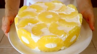 TORTA FREDDA YOGURT amp ANANAS Ricetta facile senza cottura  No Bake Pineapple Cake Recipe [upl. by Amelina]