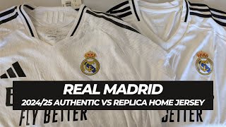 Real Madrid Authentic vs Replica Home Jersey Comparison Review  202425 [upl. by Norag]