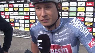 Jasper Philipsen  Interview at the start  Classic BruggeDe Panne 2024 [upl. by Ivana]