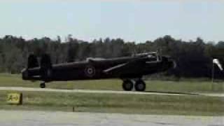 Lancaster Bomber taking off and flies overhead [upl. by Ayit]