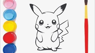 How To Draw Pikachu  Pokemon  Easy Step By Step Tutorialdrawing painting coloring kidsfun [upl. by Morganstein354]