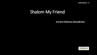 Shalom my friends  accompaniment [upl. by Flossy764]