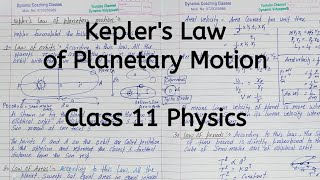 Keplers Law of Planetary Motion  Chapter 7  Gravitation  Class 11 Physics [upl. by Auqinat]