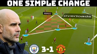 How Pep Changed The Game With One Change  Tactical Analysis  Manchester City 31 Manchester united [upl. by Nyrehtac179]