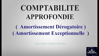 Amortissement Dérogatoire et exceptionnelle Différence entre Amortissement Dégressif et constant [upl. by Annice954]