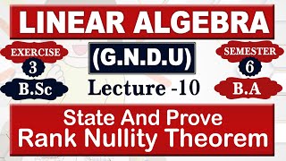 RANKNULLITY THEOREM SYLYESTERs law of nullity Linear Transformation Linear Algebra bsc math sem6 [upl. by Llennor]