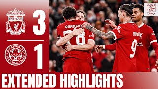 EXTENDED HIGHLIGHTS Gakpo Szoboszlai amp Jota goals in Carabao Cup  Liverpool 31 Leicester [upl. by Airtap460]