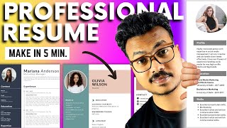 How to make a resume for freshers 🔥🔥 Make Online Free Resume  Resume kaise banaye  Canva Resume [upl. by Elacim563]