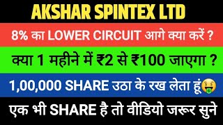 Akshar Spintex ltd Share latest News Today Target Analysis  Akshar Share Hold or Sell [upl. by Notfa27]