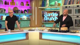 Sunday Brunch star Simon Rimmer questioned by guest over hygiene during cooking segment [upl. by Mor746]