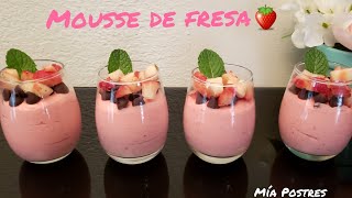 MOUSSE DE FRESA🍓 SOLO 4 INGREDIENTES [upl. by Maleen148]