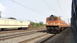 Offlink BSL WAP4 Powers 12263 PUNE NZM AC Duronto Exp Overtakes 09151 Valsad Surat MEMU At Bilimora [upl. by Ylrac]