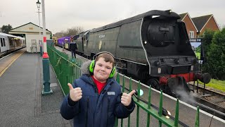 Steam Illuminations Christmas train at the Watercress Line [upl. by Aztirak562]