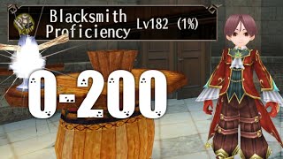 How to level up your Blacksmith Proficiency  Lv0200 Proficiency Guide  Toram Online [upl. by Kinny]