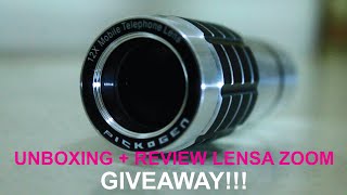 UNBOXINGREVIEW LENSA ZOOM Tele 12X PICKOGENuntuk HPwith GIVEAWAY [upl. by Kcered488]