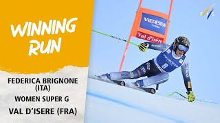 Brilliant Brignone cruises to Super G win at Val dIsère  Audi FIS Alpine World Cup 2324 [upl. by Allesig]