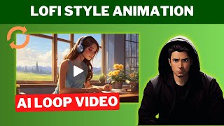 How to Make a Loop Videos with FREE AI Tools  Lofi Animation Generator  Seamless Loop [upl. by Artimed]