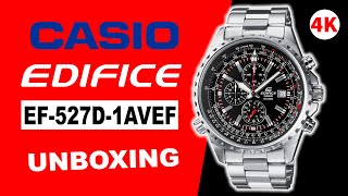 Casio Edifice EF527D1AVEF Unboxing 4K [upl. by Enelrak903]