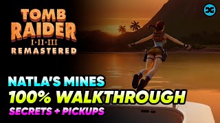 Natlas Mines  Walkthrough 100  All Secrets amp Pickups  Tomb Raider 1 2 3 Remastered [upl. by Hannon]