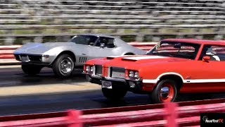 Rare L88 427 Corvette vs Olds 442 W30  14 Mile Drag Race  Old School  Road Test TV ® [upl. by Ennaegroeg531]